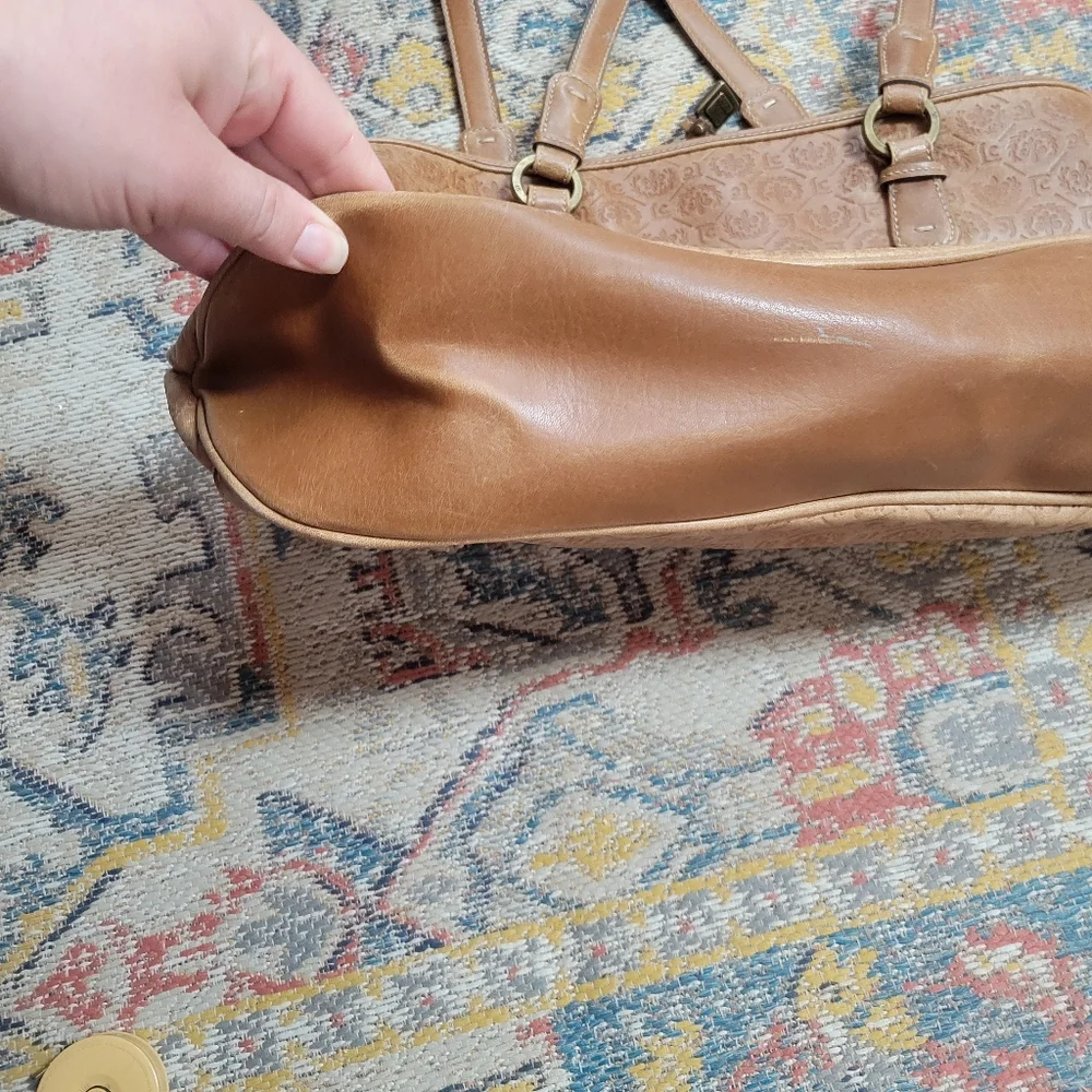Liz Claiborne Faux Leather Monogram Shoulder Bag